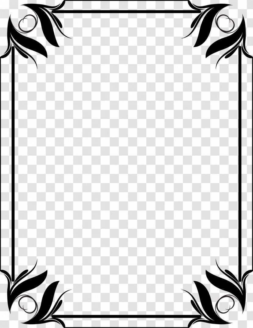 Monochrome - Flowering Plant - White Frame Transparent PNG