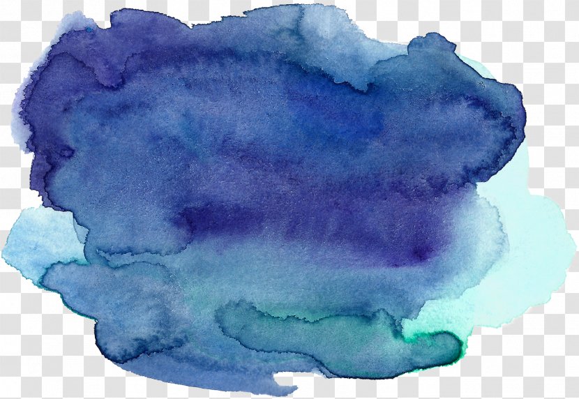 Watercolor Painting Auraria Ink - Color - Blue Effect Transparent PNG