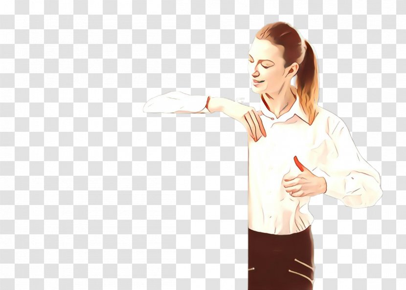 White Arm Gesture Finger Uniform - Neck - Sleeve Transparent PNG
