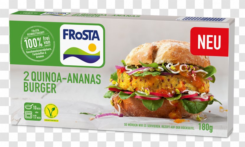 Fish Finger Vegetable German Cuisine Breakfast Sandwich Hamburger - Frosta Ag Transparent PNG