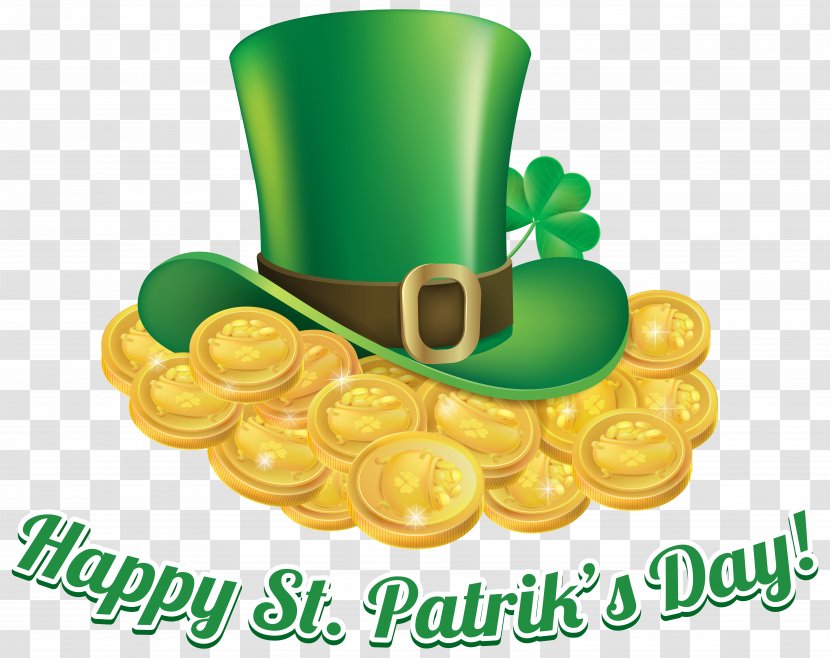 Saint Patrick's Day Ireland Shamrock Clip Art - Patrick - St Patricks Coins And Hat Transparent PNG Image Transparent PNG