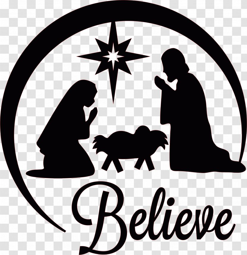 Nativity Scene Manger Christmas Of Jesus Clip Art - Stencil - Church Transparent PNG
