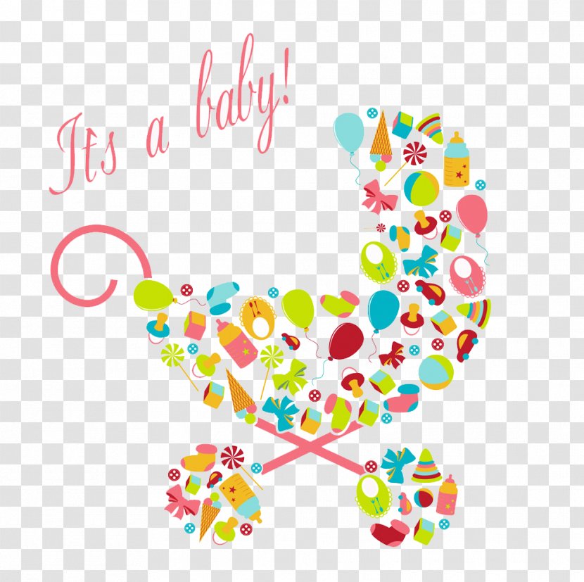 Infant Baby Shower Mother Announcement Illustration - Point - Consisting Of Car Transparent PNG