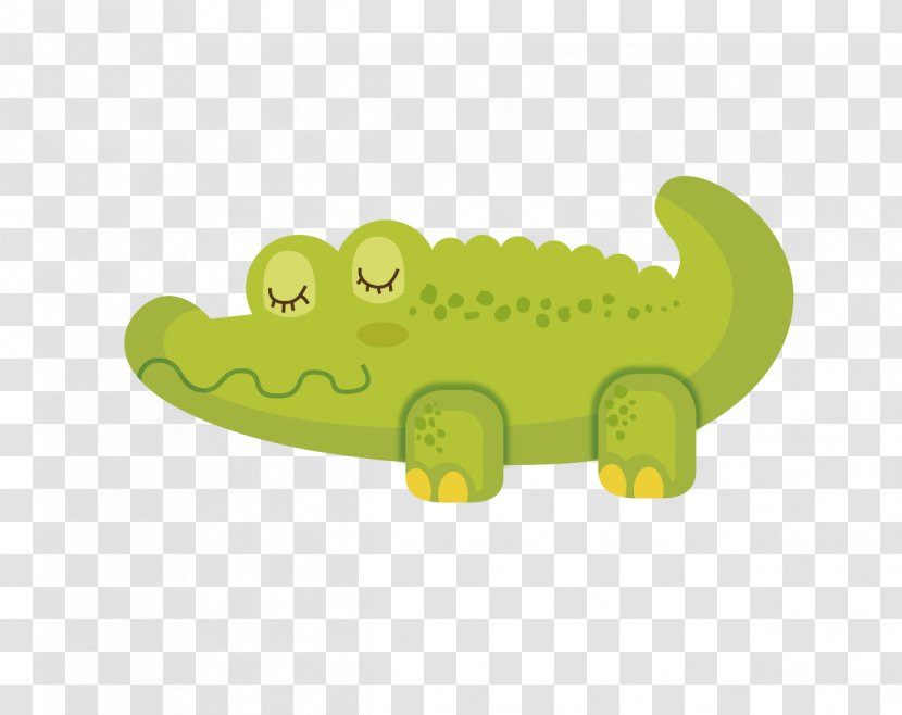 Crocodile Euclidean Vector Cartoon - Reptile - Green Alligator Transparent PNG