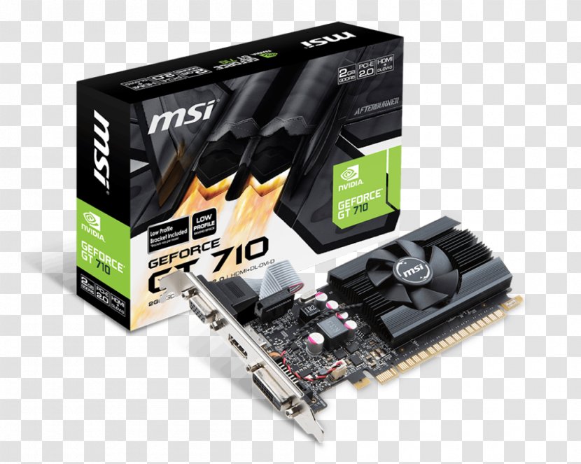 Graphics Cards & Video Adapters NVIDIA GeForce GT 710 GDDR5 SDRAM Micro-Star International Digital Visual Interface - Io Card - Computer Transparent PNG