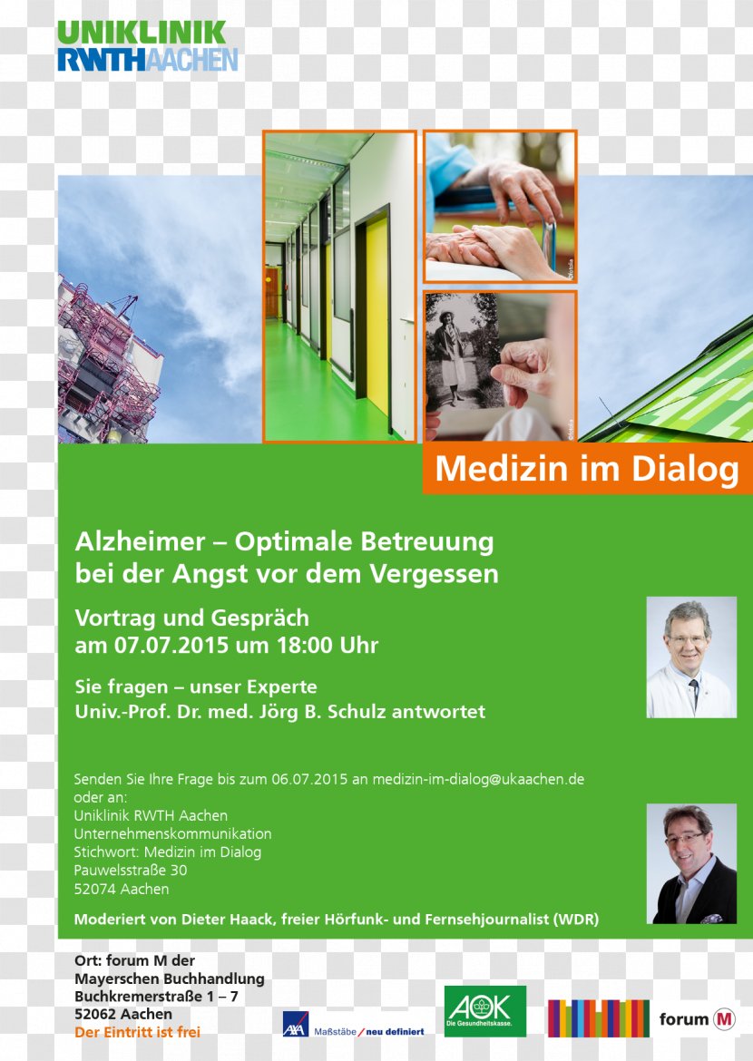Uniklinikum Aachen Display Advertising Brochure - Alzheimer Transparent PNG