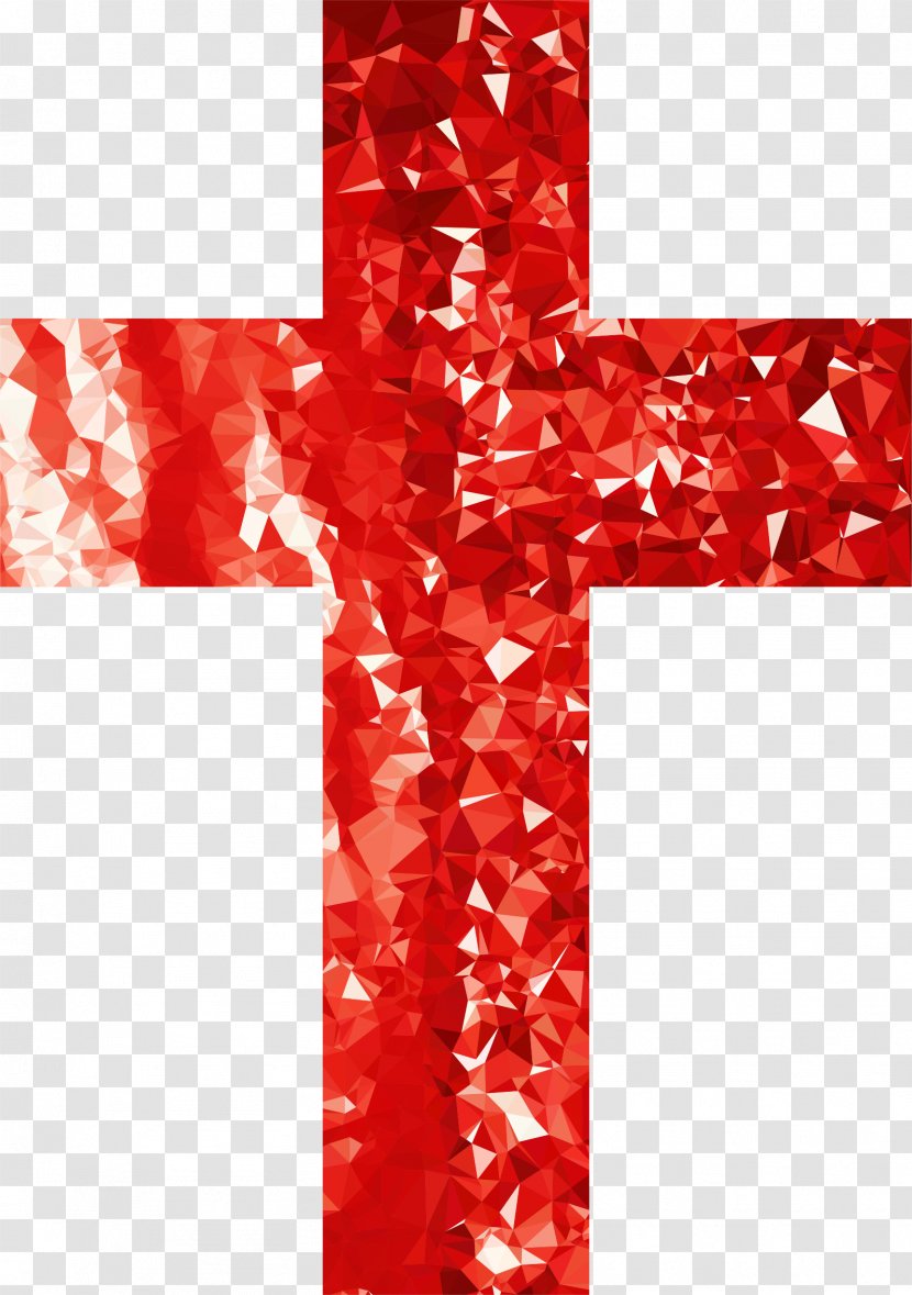 Christian Cross Crucifix - Red - Ruby Transparent PNG