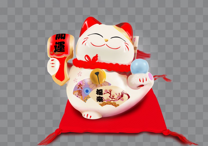 Cat Maneki-neko - Luck - Lucky Psd File Transparent PNG