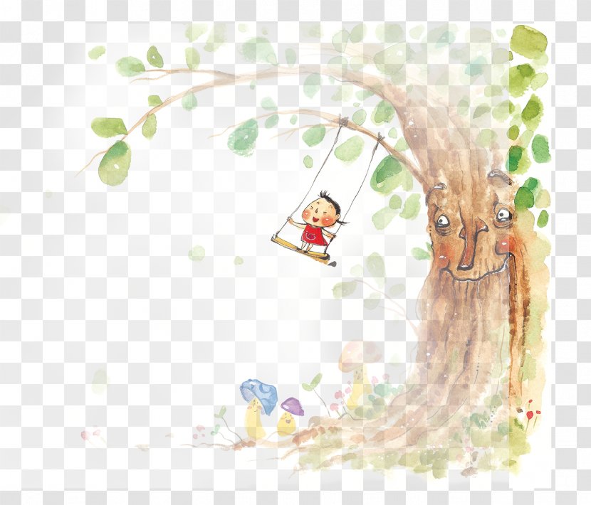 Child Cartoon Wall Decal Cuteness Illustration - Cat - Cute Kids Swing Transparent PNG