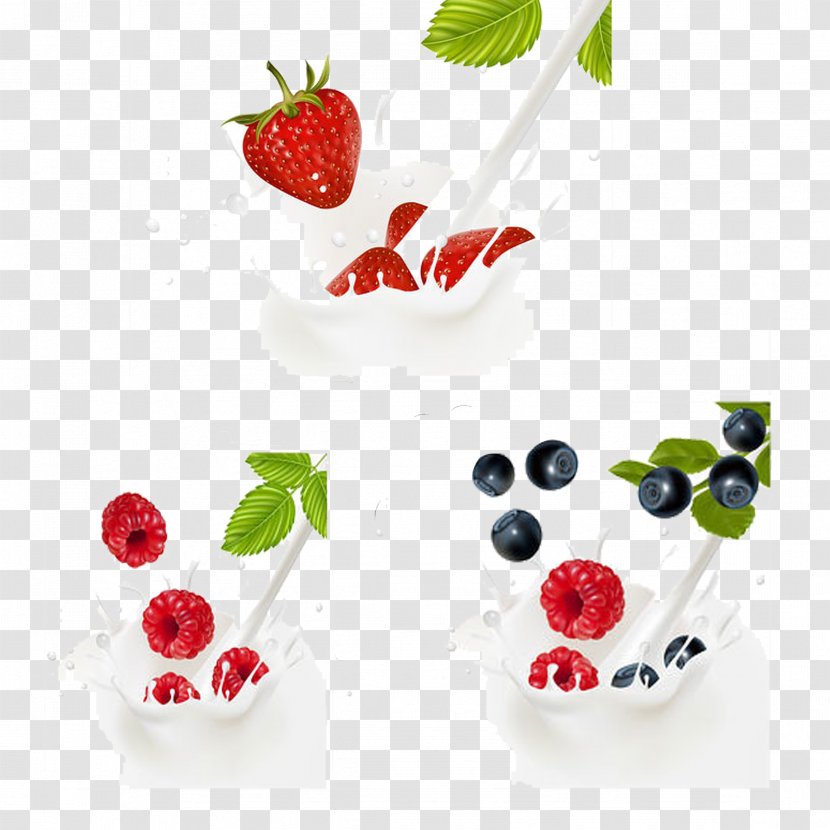 Coffee Milk Yogurt Berry - Strawberries - Various Fruit And Transparent PNG
