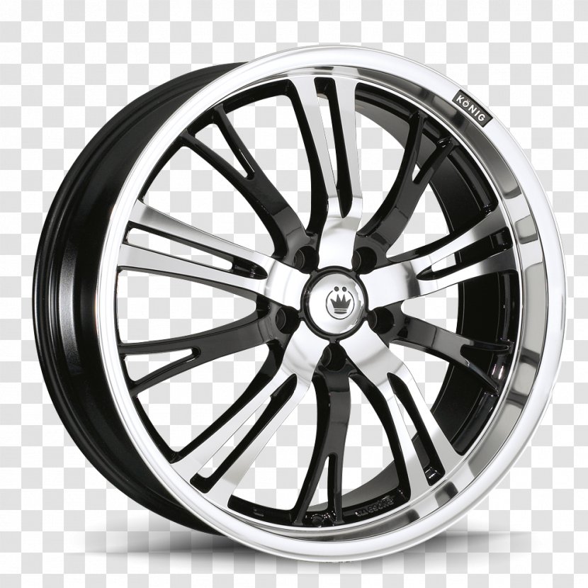 Car Custom Wheel Tire Rim - Black And White Transparent PNG