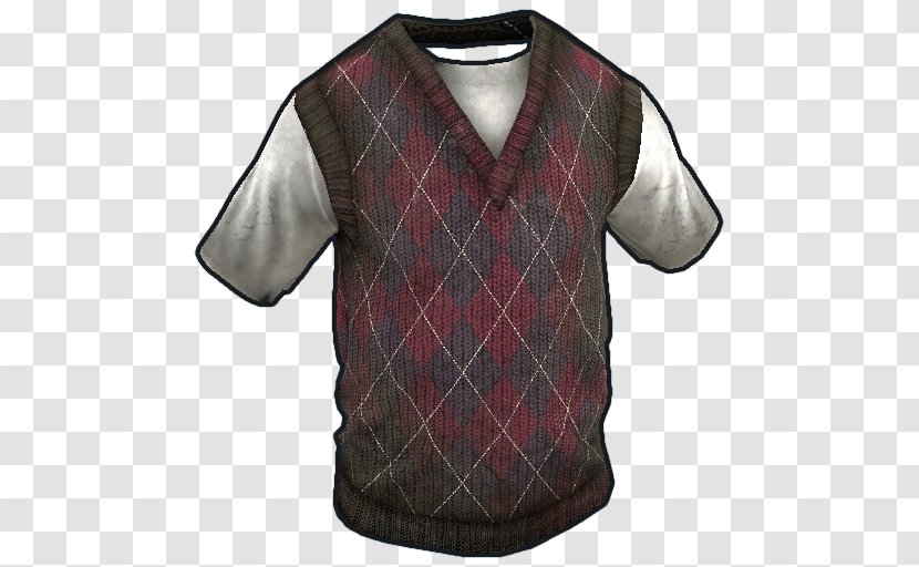 T-shirt Argyle Sleeve Tartan Sweater - Collar Transparent PNG