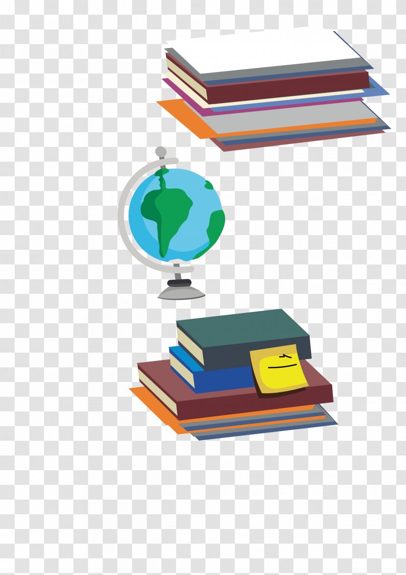 Clip Art - Material - Class Teaching Books And Globe Transparent PNG