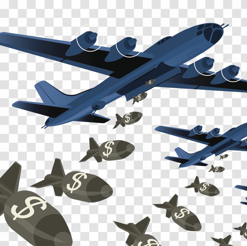 Airplane Bomber Illustration - Drawing - Fighter Missile Bombing Transparent PNG