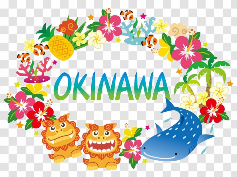 Okinawa Island Shisa Illustration - Flower - Lion Whale Lace Transparent PNG