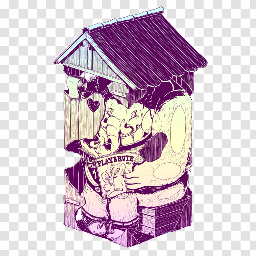 Cartoon Toilet Illustration - Purple - Elephant Transparent PNG