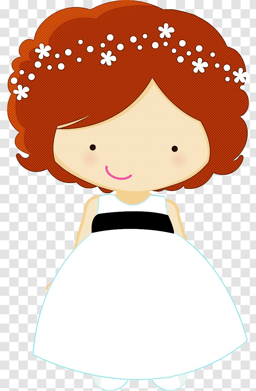 Wedding Flower Background - Cartoon Girl Transparent PNG
