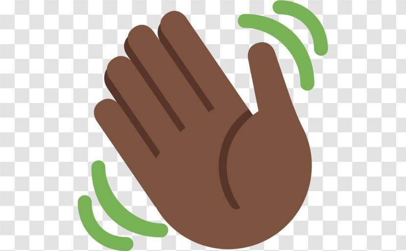 Emoji Wave Hand-waving Dark Skin Human Color - Hand Waving Transparent PNG