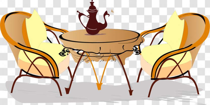 Coffee Tea Cafe Euclidean Vector - Element - Hand-painted Table Transparent PNG