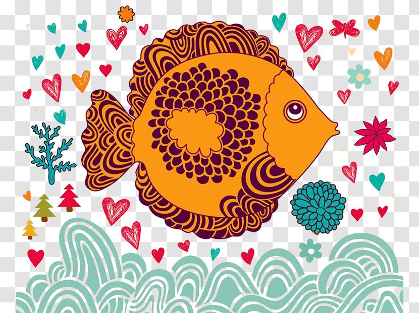 Drawing Illustration - Royaltyfree - Love Fish Transparent PNG