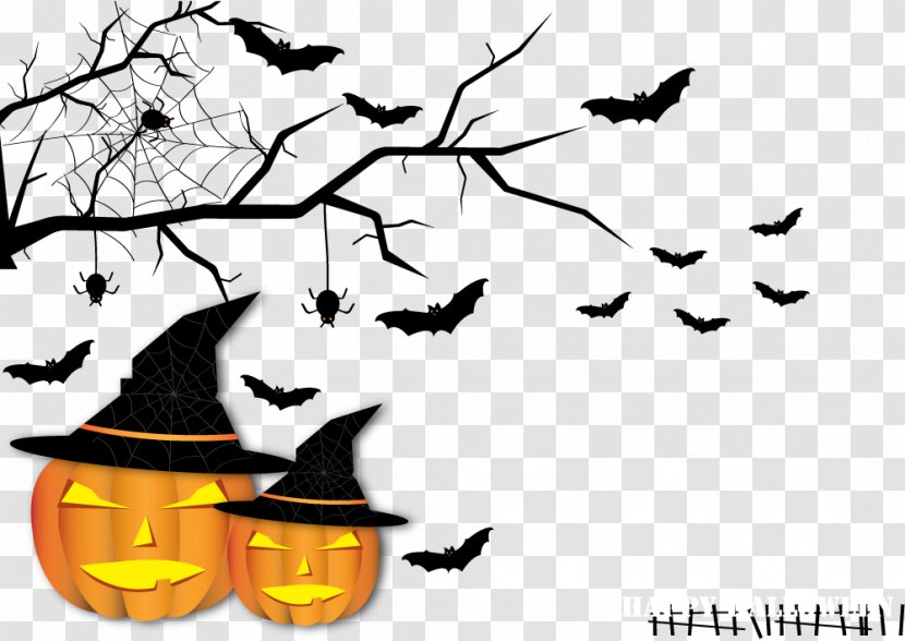 Halloween Bat Pumpkin Clip Art Transparent PNG
