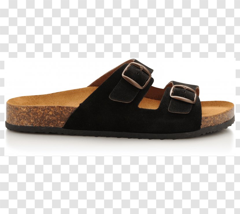 Suede Slide Sandal - Brown Transparent PNG