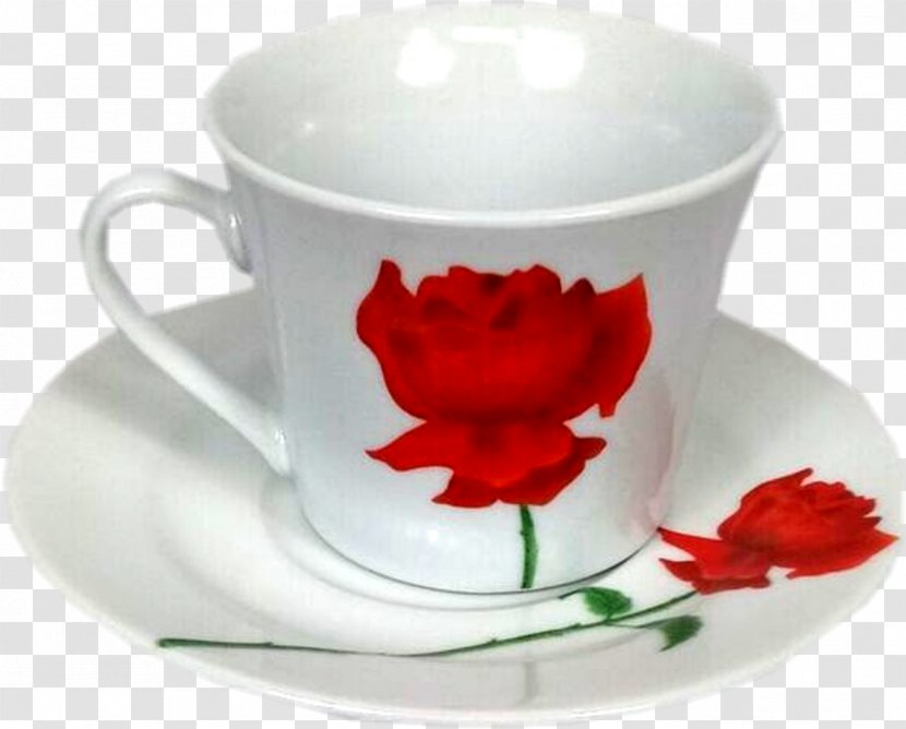Coffee Cup Tea Café Au Lait Mug - Flower Transparent PNG