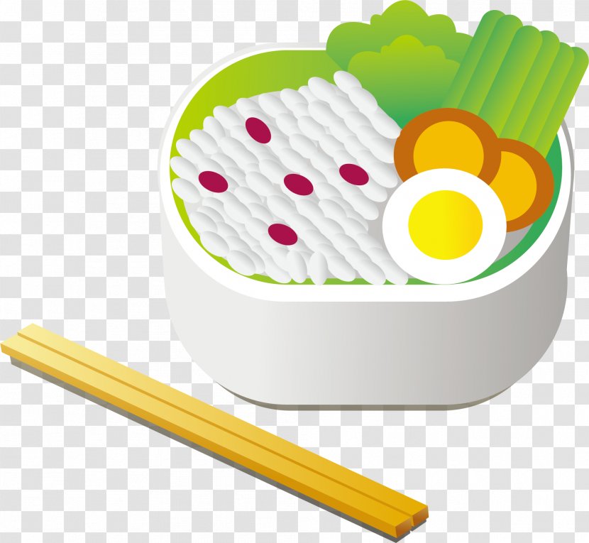 Bento Lunch Cooked Rice - Egg Greens Transparent PNG