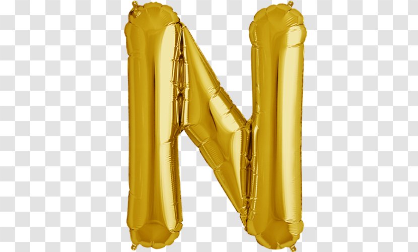 Mylar Balloon Blue Letter Birthday - Release - Gold Transparent PNG