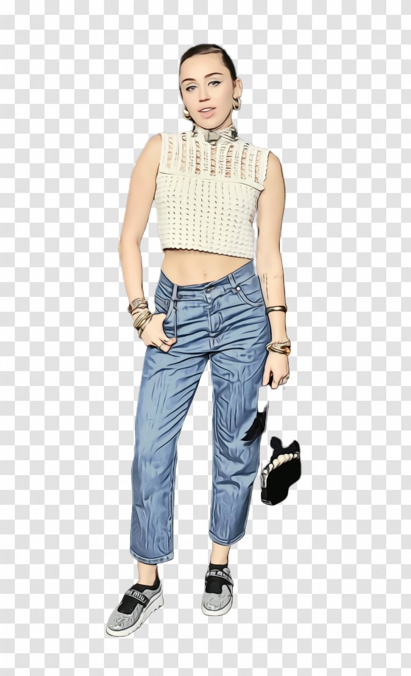 Jeans Cartoon - Cobalt - Fashion Model Pocket Transparent PNG