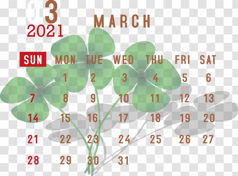 March 2021 Printable Calendar March 2021 Calendar 2021 Calendar Transparent PNG