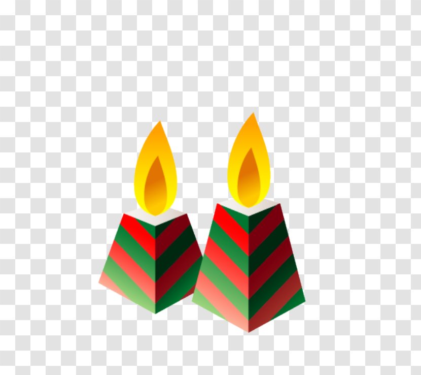 Christmas Candle - Color Cartoon Transparent PNG