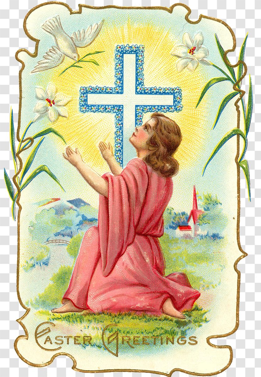 Easter Postcard Resurrection Religion Christianity - Flower - Cross Transparent PNG