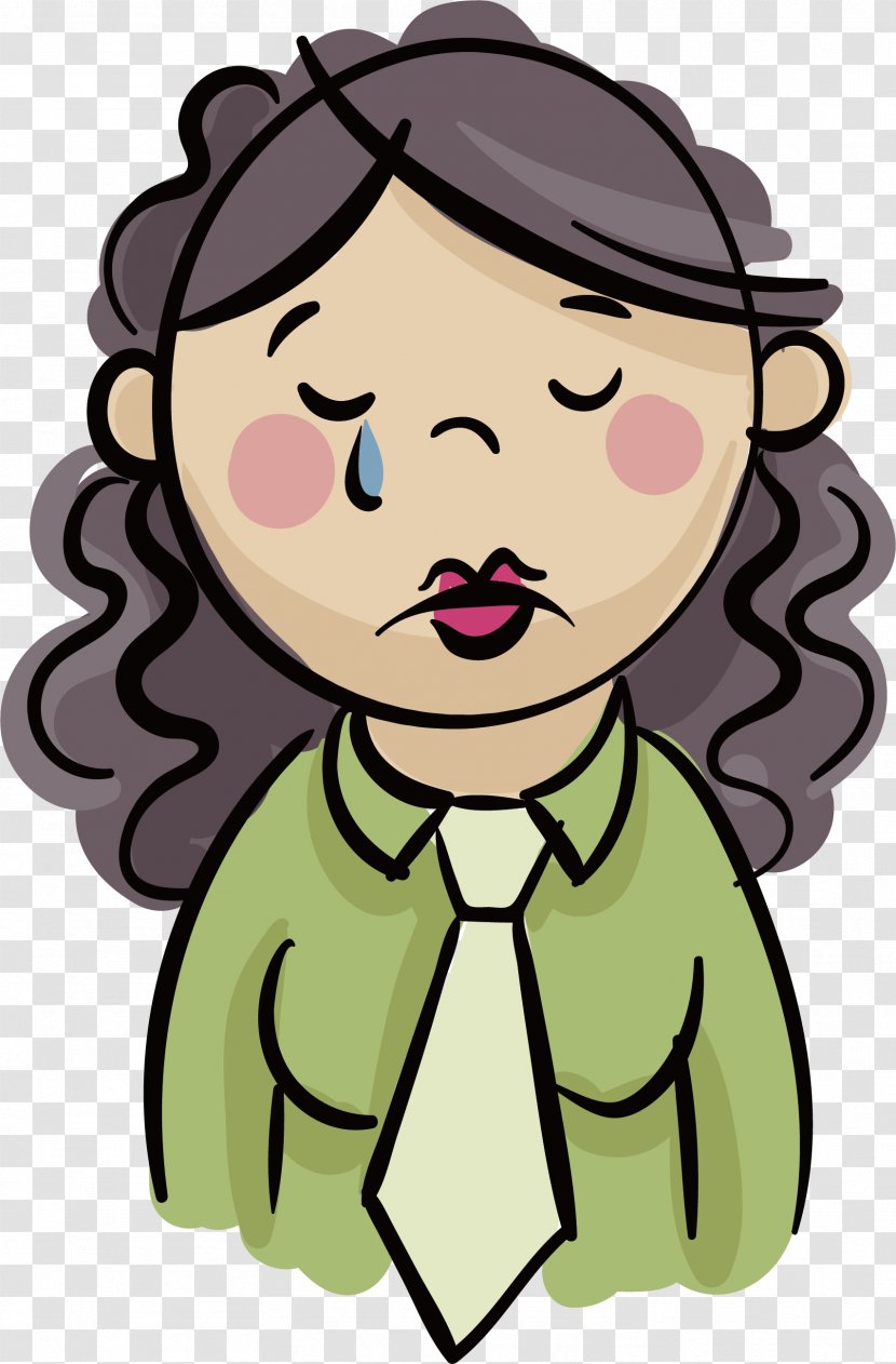 Cartoon Earplug Clip Art - Heart - Sad Business Woman Transparent PNG