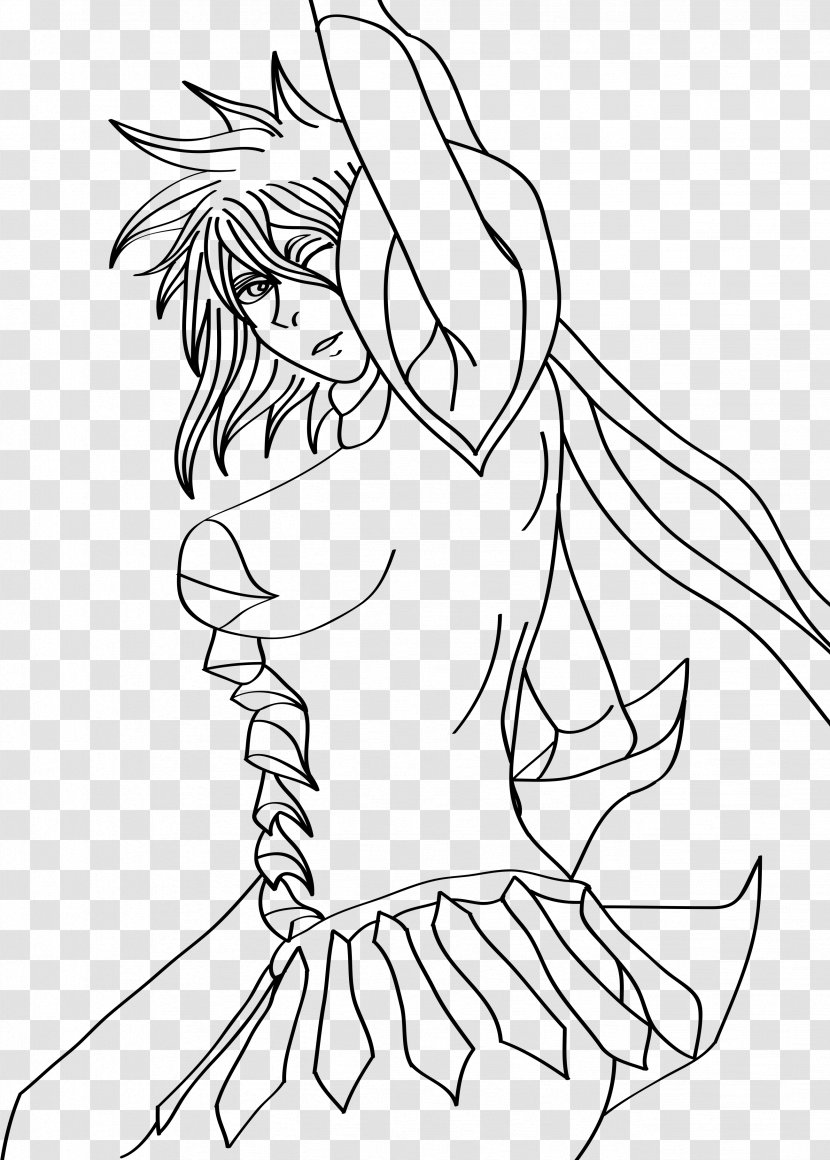 Finger Line Art White Character - Flower - Freehand Lines Transparent PNG