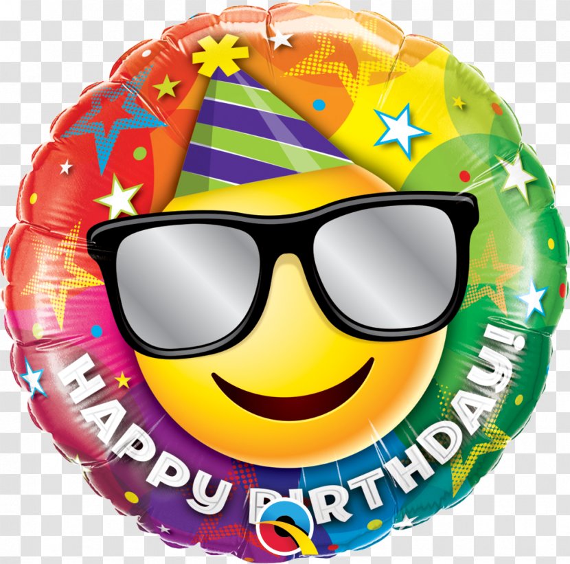 Smiley Balloon Happy Birthday To You Emoticon - Foil Transparent PNG