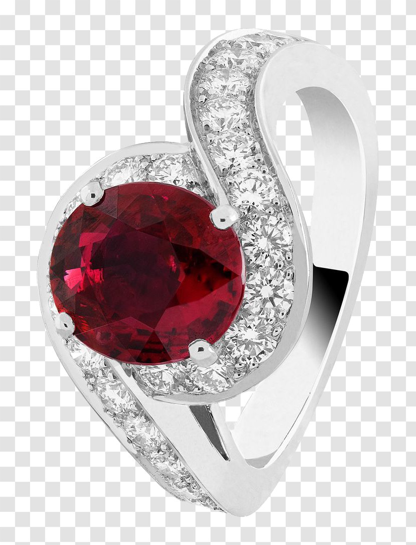 Jewellery Ruby Gemstone Ring Diamond - Heart - Billing Division Of The Products In Kind Round ​​ring Wall Button Transparent PNG