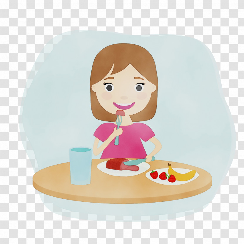 Cartoon Plate Tableware Eating Child Transparent PNG