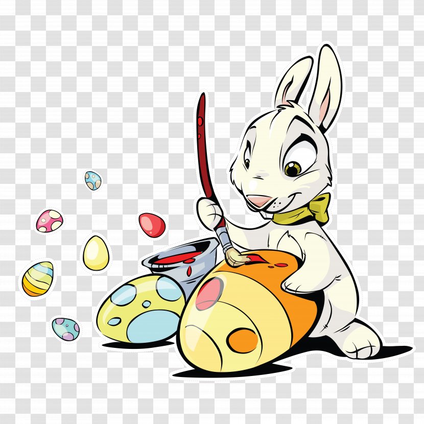 Easter Bunny Egg Rabbit Clip Art - Royaltyfree - Cartoon Small Eggs Background Material Transparent PNG