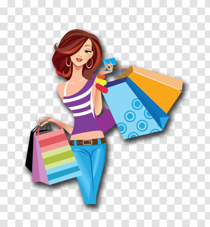 Shopping Cartoon - Reading - Women Transparent PNG