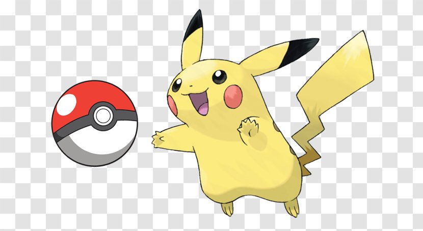 Pikachu Pokémon Sun And Moon Red Blue FireRed LeafGreen Yellow - Rabbit Transparent PNG