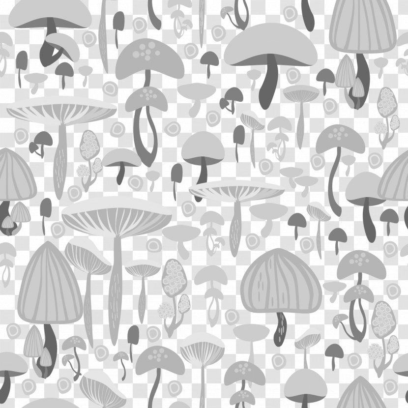 Drawing Black And White Illustration - Tree - Vector Mushrooms Transparent PNG