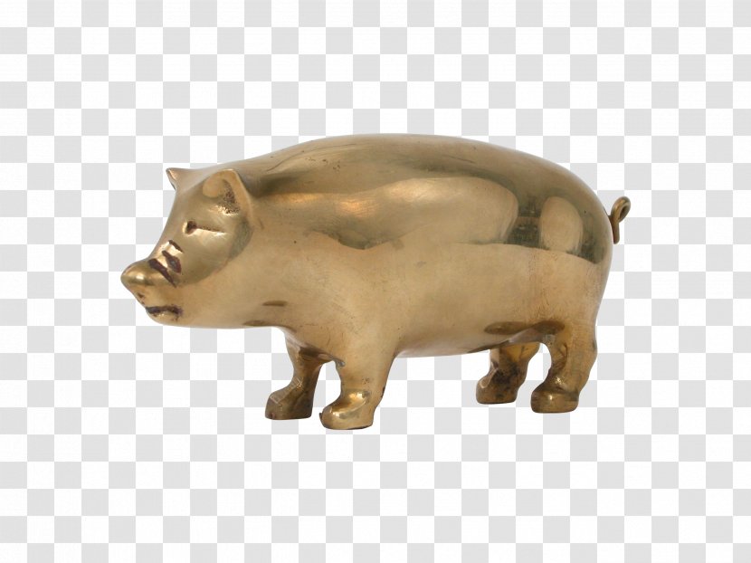 Domestic Pig Animal Figurine Brass - Livestock Transparent PNG