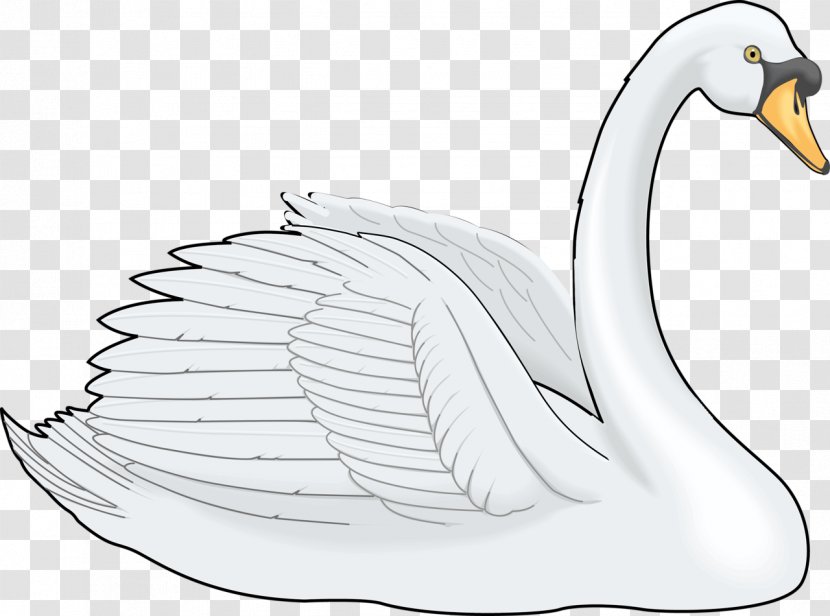 Cygnini Painting Clip Art - Hand-painted Cartoon White Swan Do Not Pull The Image Transparent PNG