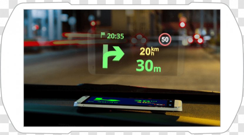 GPS Navigation Systems Car Head-up Display Sygic - Electronic Device Transparent PNG