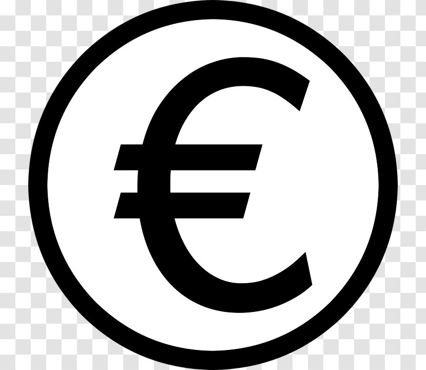 Euro Sign Vector Graphics Pound Sterling - Blackandwhite - Norway Exchange Cryptocurrency Transparent PNG