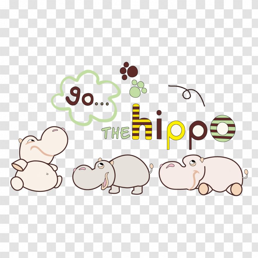 Hippopotamus Cartoon Cuteness - Vertebrate - Creative Hippo Transparent PNG
