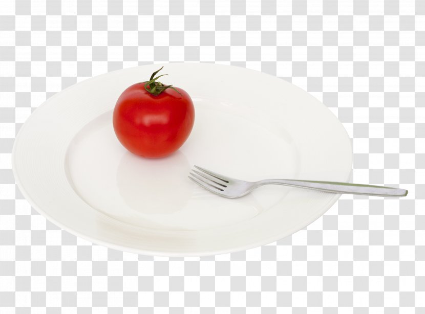 Fork Spoon Plate Fruit - Dishware - Tomato Transparent PNG