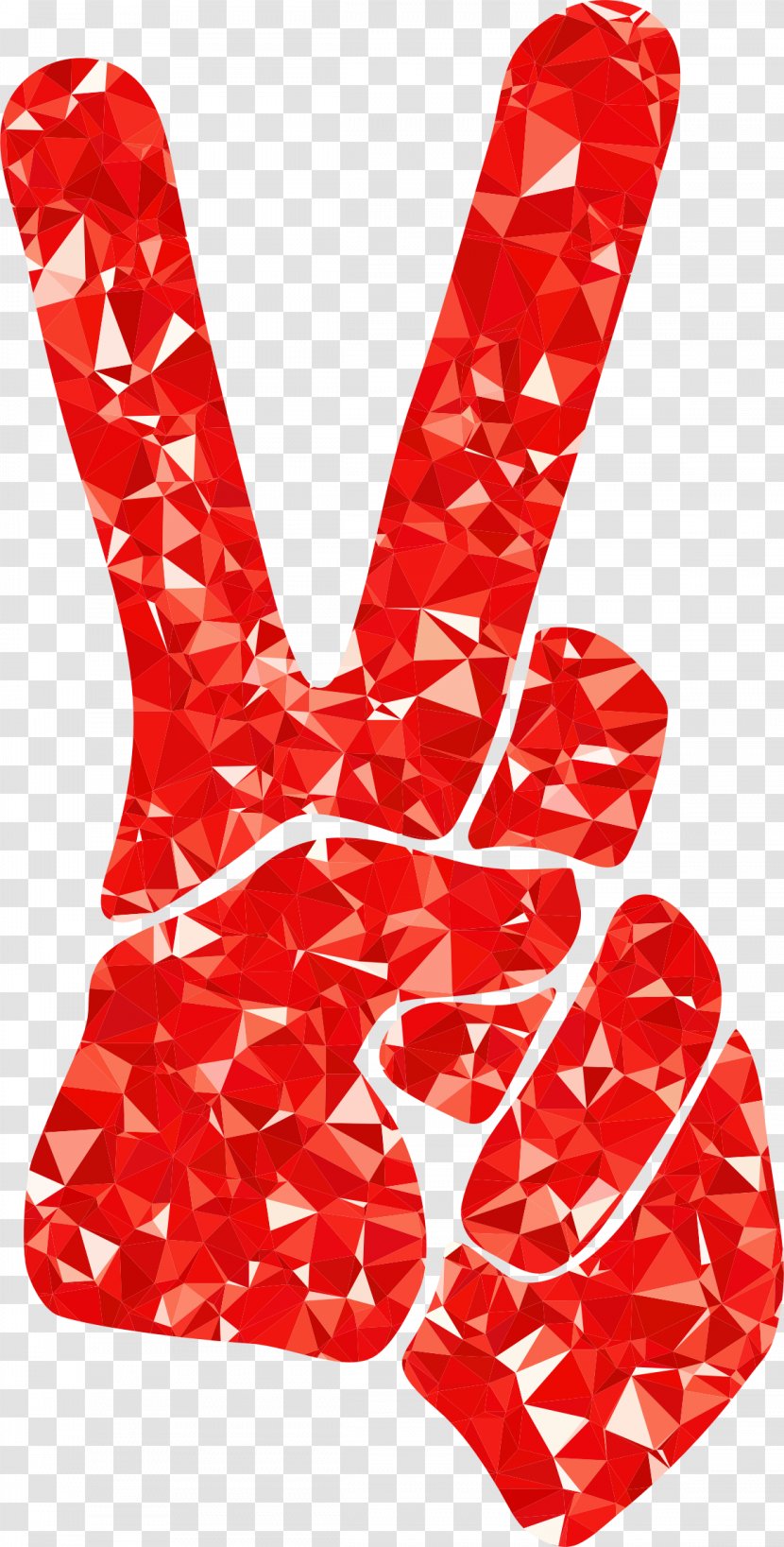 V Sign Peace Symbols Clip Art - Ruby Transparent PNG