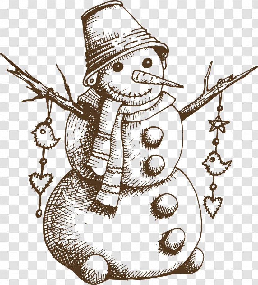 Drawing Snowman Christmas - Art - Creative Winter Transparent PNG